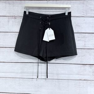 English Factory Black Lace Up High Waist Skort Size Medium Mini Shorts Skirt